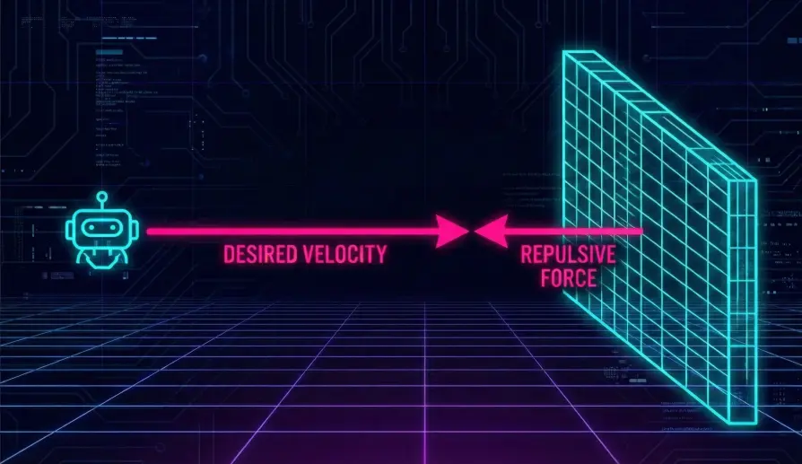Vector diagram illustrating Simple Avoidance repulsive forces.