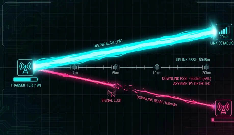 Comparison of Link Budget asymmetry between Uplink and Downlink.