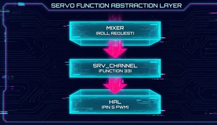 Architecture diagram showing abstraction layers from Mixer to Hardware Pin.