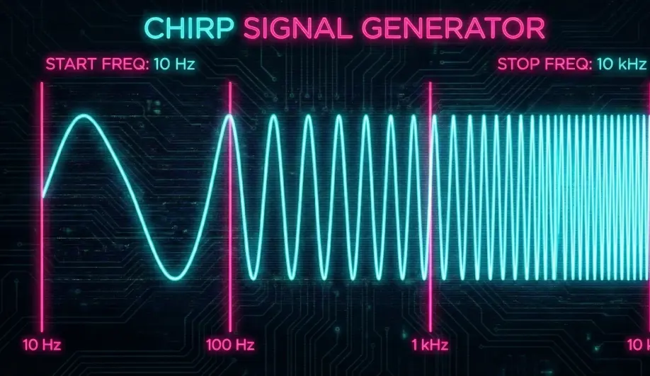 Waveform graph of a System Identification Chirp signal.